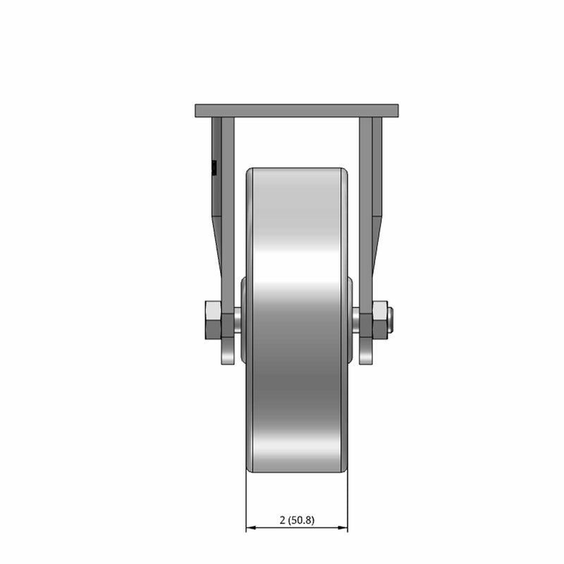 6"x2" USA-Rig Rigid Caster with Heavy-Duty Cast Iron Wheel