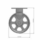 6"x2" USA-Rig Rigid Caster with Heavy-Duty Cast Iron Wheel