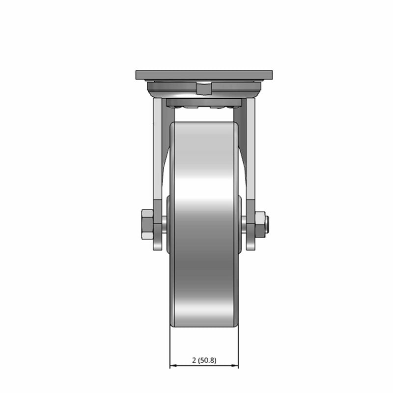 6"x2" USA-Rig 7.5" High Swivel Caster with Heavy-Duty Cast Iron Wheel