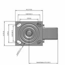 6"x2" USA-Rig Swivel Caster with Heavy-Duty Cast Iron Wheel