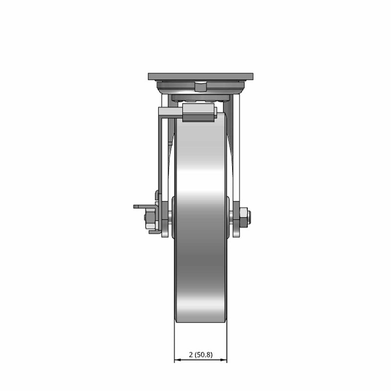 8"x2" USA-Rig Side Locking Caster with Heavy-Duty Cast Iron Wheel