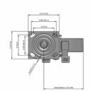 8"x2" USA-Rig Side Locking Caster with Heavy-Duty Cast Iron Wheel