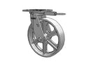 USA-Rig 8"x2" Cast Iron Wheel Caster with 4"x4.5" Plate & Swivel Lock