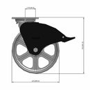 8"x2" USA-Rig Top Total Lock Caster with Heavy-Duty Cast Iron Wheel