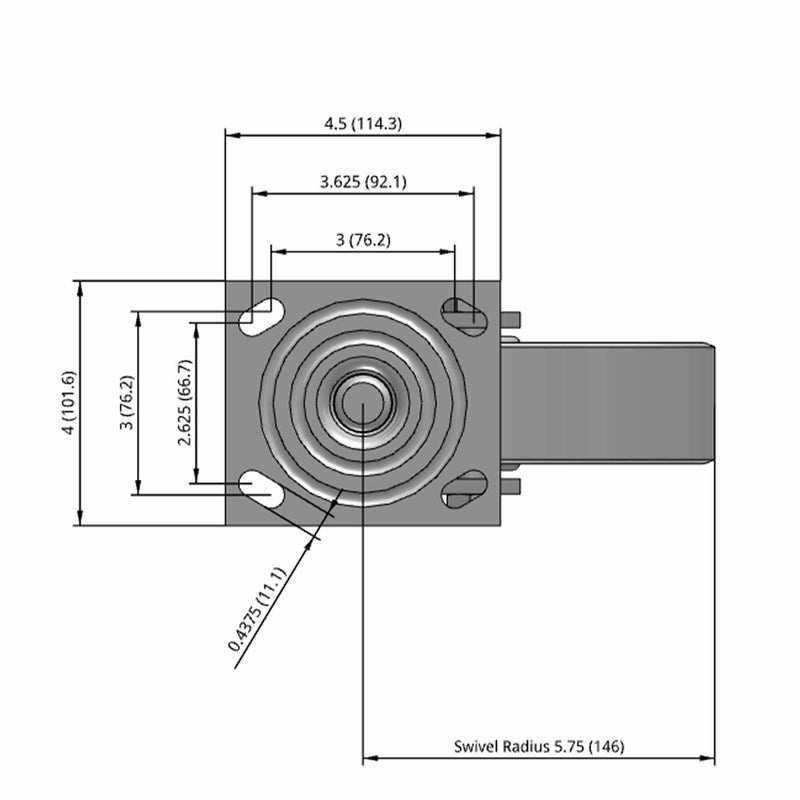 8"x2" USA-Rig Swivel Caster with Heavy-Duty Cast Iron Wheel