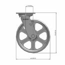 8"x2" USA-Rig Swivel Caster with Heavy-Duty Cast Iron Wheel
