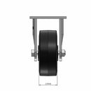 5"x2" USA-Rig Rigid Caster with Black Rubber-on-Iron Wheel