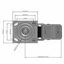 5"x2" USA-Rig Top Locking Caster with Black Rubber-on-Iron Wheel