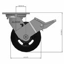 5"x2" USA-Rig Top Locking Caster with Black Rubber-on-Iron Wheel
