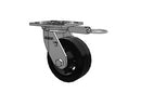 USA-Rig 5"x2" Rubber-on-Iron Wheel Caster with 4"x4.5" Plate & Swivel Lock