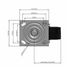 5"x2" USA-Rig Swivel Caster with Black Rubber-on-Iron Wheel