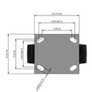 6"x2" USA-Rig 7.5" High Rigid Caster with Black Rubber-on-Iron Wheel