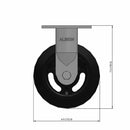 6"x2" USA-Rig 7.5" High Rigid Caster with Black Rubber-on-Iron Wheel