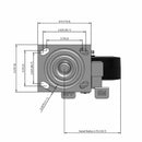 6"x2" USA-Rig Side Locking Caster with Black Rubber-on-Iron Wheel