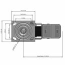 6"x2" USA-Rig Top Locking Caster with Black Rubber-on-Iron Wheel