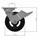 6"x2" USA-Rig Top Locking Caster with Black Rubber-on-Iron Wheel