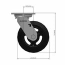 6"x2" USA-Rig 7.5" High Swivel Caster with Black Rubber-on-Iron Wheel