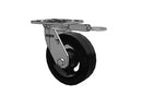 USA-Rig 6"x2" Rubber-on-Iron Wheel Caster with 4"x4.5" Plate & Swivel Lock