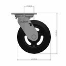 6"x2" USA-Rig Swivel Caster with Black Rubber-on-Iron Wheel