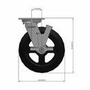 8"x2" USA-Rig Side Locking Caster with Black Rubber-on-Iron Wheel