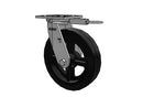 USA-Rig 8"x2" Rubber-on-Iron Wheel Caster with 4"x4.5" Plate & Swivel Lock