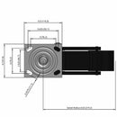 8"x2" USA-Rig Top Total Lock Caster with Black Rubber-on-Iron Wheel