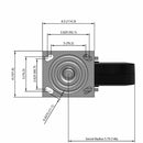 8"x2" USA-Rig Swivel Caster with Black Rubber-on-Iron Wheel