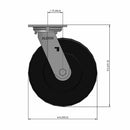 8"x2" USA-Rig Swivel Caster with Floor Protective Solid Nylon Wheel