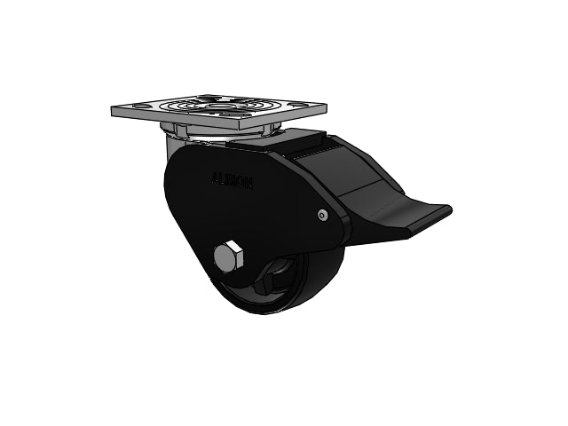 USA-Rig 4"x2" Polypropylene Wheel Caster with Top Total Lock and 4"x4.5" Plate