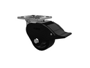 USA-Rig 4"x2" Polypropylene Delrin Bearing Wheel Caster with Top Total Lock and 4"x4.5" Plate