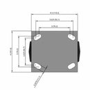 5"x2" USA-Rig Rigid Caster with Water Resistant Polypropylene Wheel