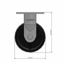 5"x2" USA-Rig Rigid Caster with Water Resistant Polypropylene Wheel