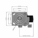 5"x2" USA-Rig Locking Caster with Water Resistant Polypropylene Wheel