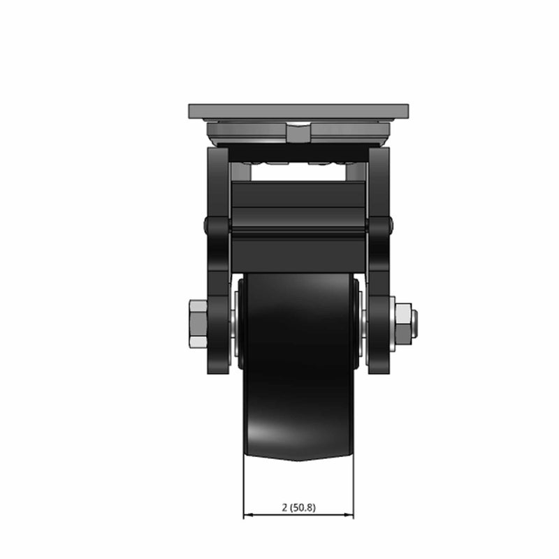 5"x2" USA-Rig Total Lock Caster with Black Polypropylene Wheel