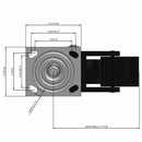 5"x2" USA-Rig Total Lock Caster with Black Polypropylene Wheel