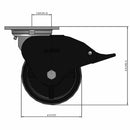 5"x2" USA-Rig Total Lock Caster with Black Polypropylene Wheel