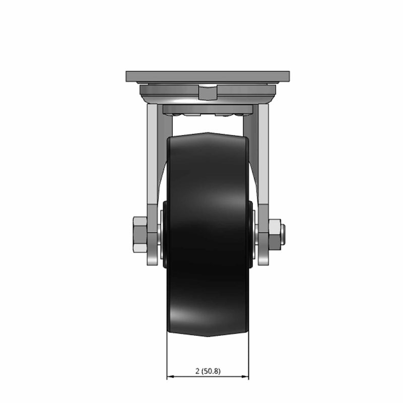 5"x2" USA-Rig Swivel Caster with Water Resistant Polypropylene Wheel