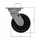 5"x2" USA-Rig Swivel Caster with Water Resistant Polypropylene Wheel