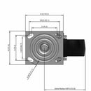 6"x2" USA-Rig 7.5" High Swivel Caster with Black Polypropylene Wheel