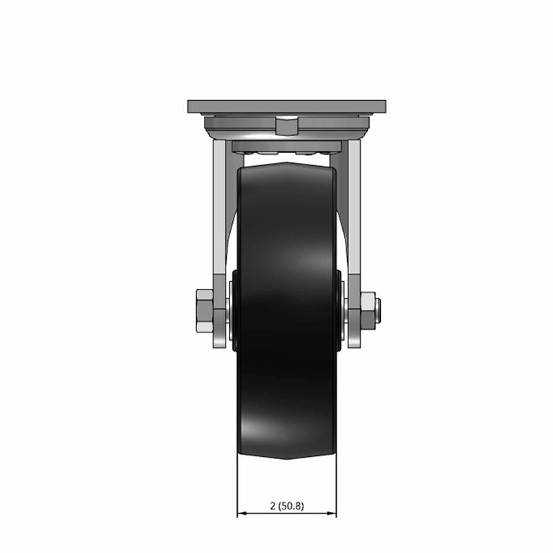 6"x2" USA-Rig Swivel Caster with Water Resistant Polypropylene Wheel