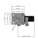 8"x2" USA-Rig Side Locking Caster with Black Polypropylene Wheel