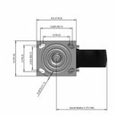 8"x2" USA-Rig Swivel Caster with Water Resistant Polypropylene Wheel