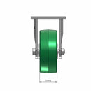 5"x2" USA-Rig Rigid Caster with Green Polyurethane-on-Aluminum Wheel