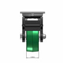 5"x2" USA-Rig Total Lock Caster Green Polyurethane-on-Aluminum Wheel