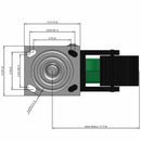 5"x2" USA-Rig Total Lock Caster Green Polyurethane-on-Aluminum Wheel