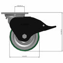 5"x2" USA-Rig Total Lock Caster Green Polyurethane-on-Aluminum Wheel