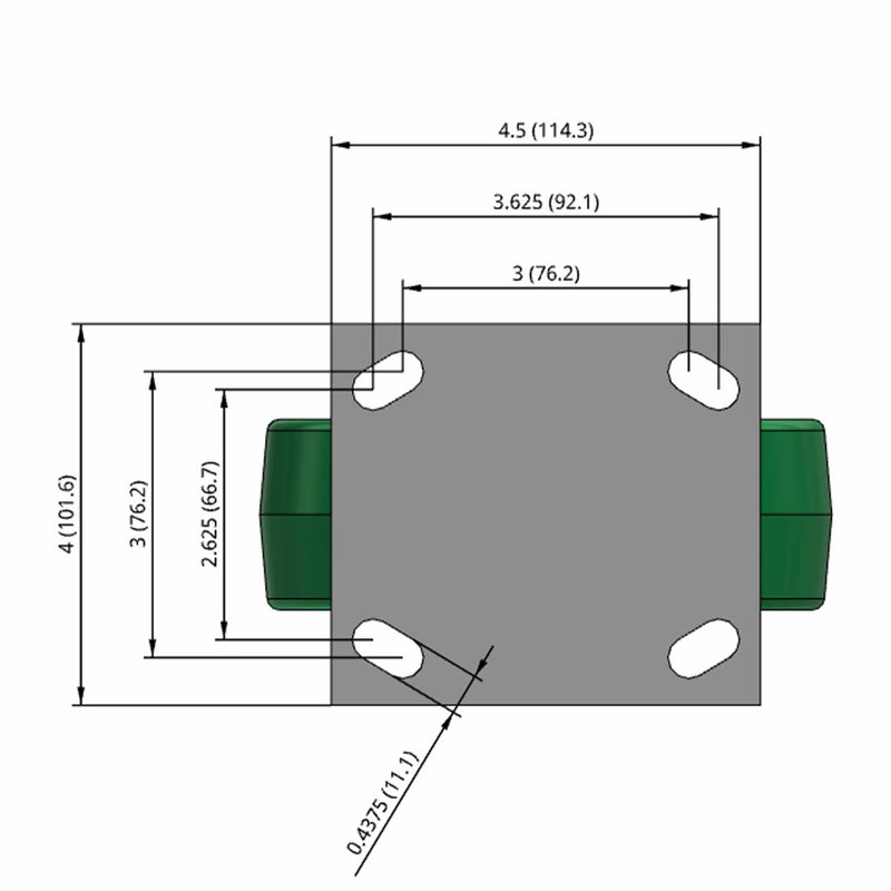 6"x2" USA-Rig 7.5" High Rigid Polyurethane-on-Aluminum Wheel Caster
