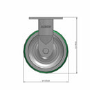 6"x2" USA-Rig 7.5" High Rigid Polyurethane-on-Aluminum Wheel Caster