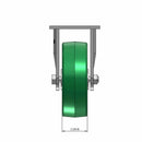 6"x2" USA-Rig Rigid Caster with Green Polyurethane-on-Aluminum Wheel