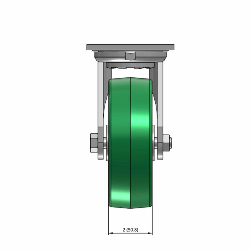 6"x2" USA-Rig 7.5" High Swivel Caster Polyurethane-on-Aluminum Wheel